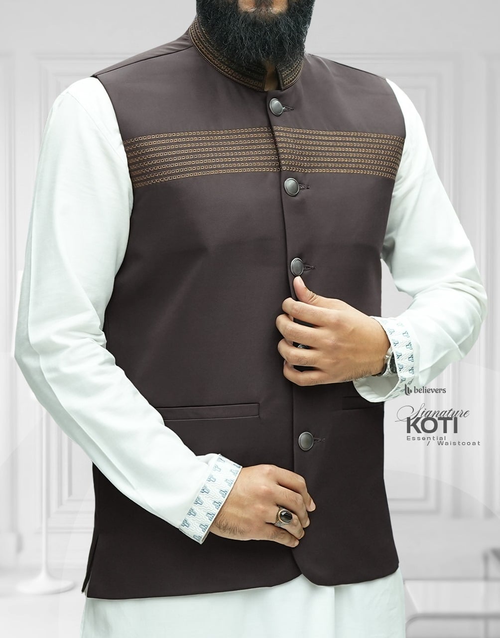 Premium Suit Embroidered Waistcoat 302