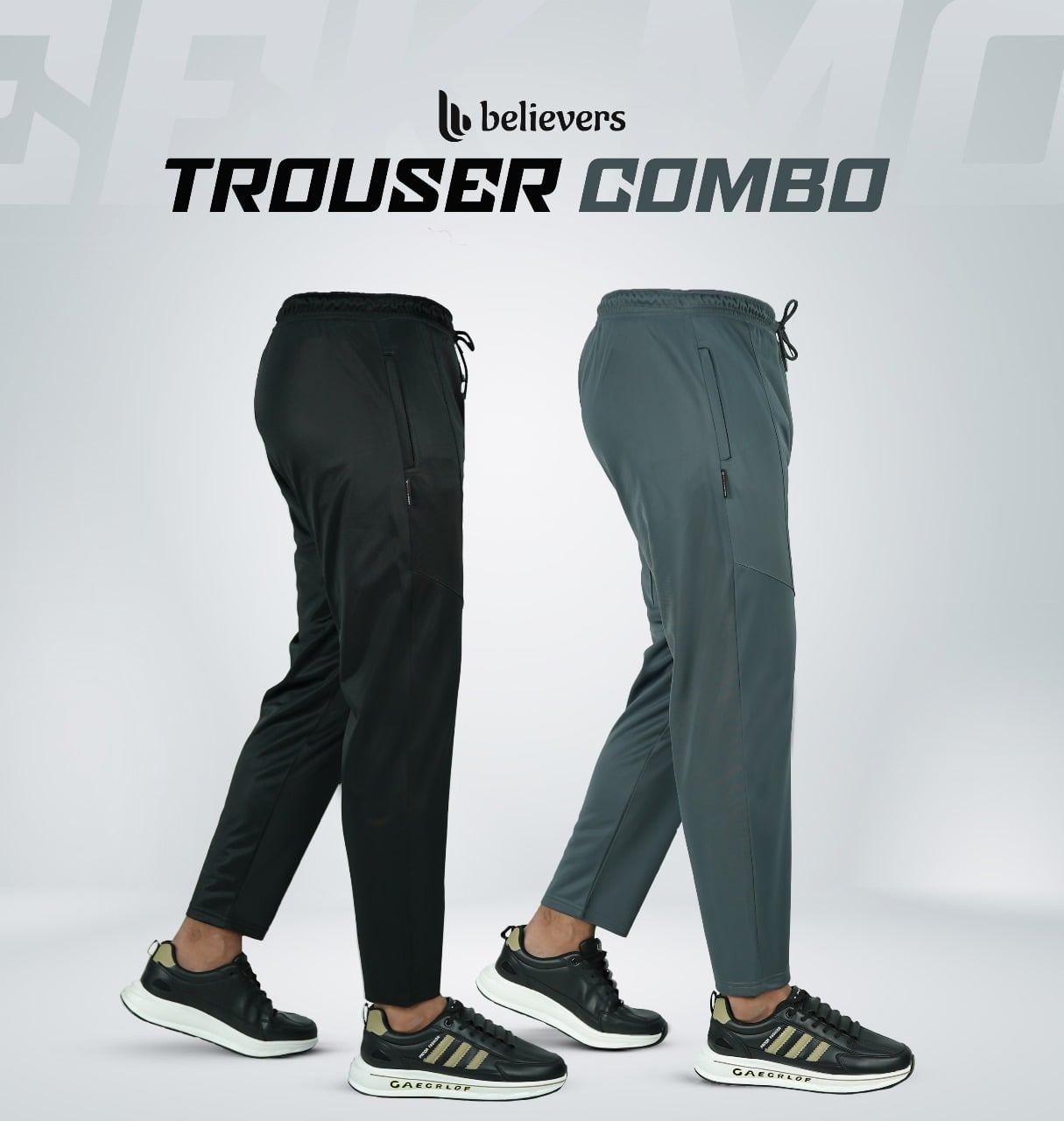 Tricot Cut Sew Trouser Combo Black Ash 2 Pcs