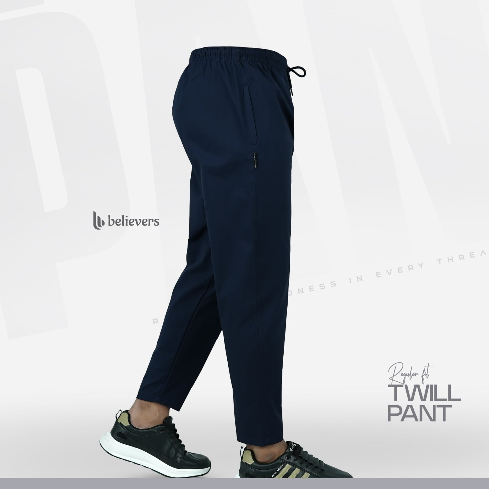 Twill Pant Style Trouser Deep Navy